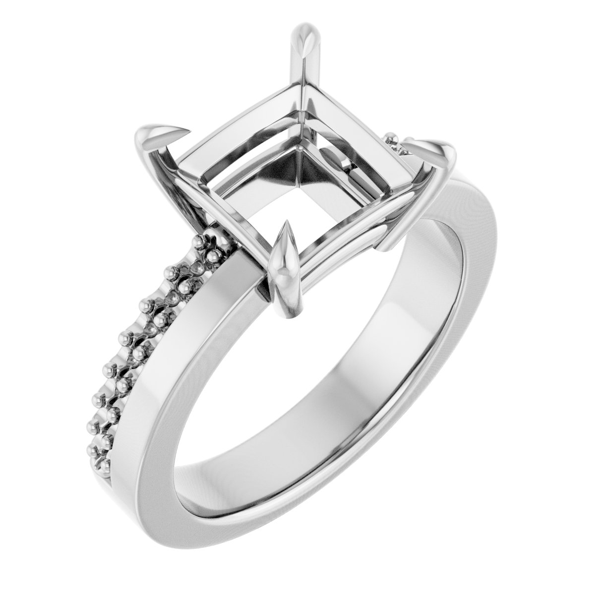 Claw-Prong Accented Engagement Ring