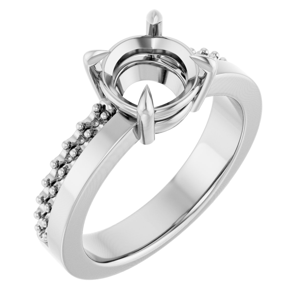 Claw-Prong Accented Engagement Ring