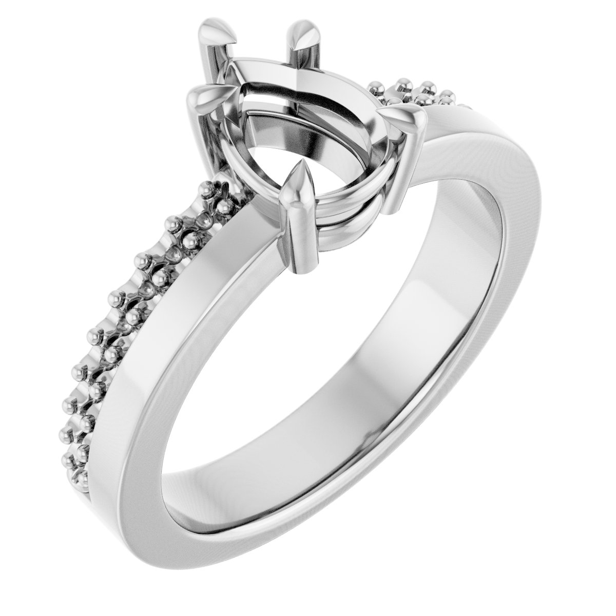 Claw-Prong Accented Engagement Ring
