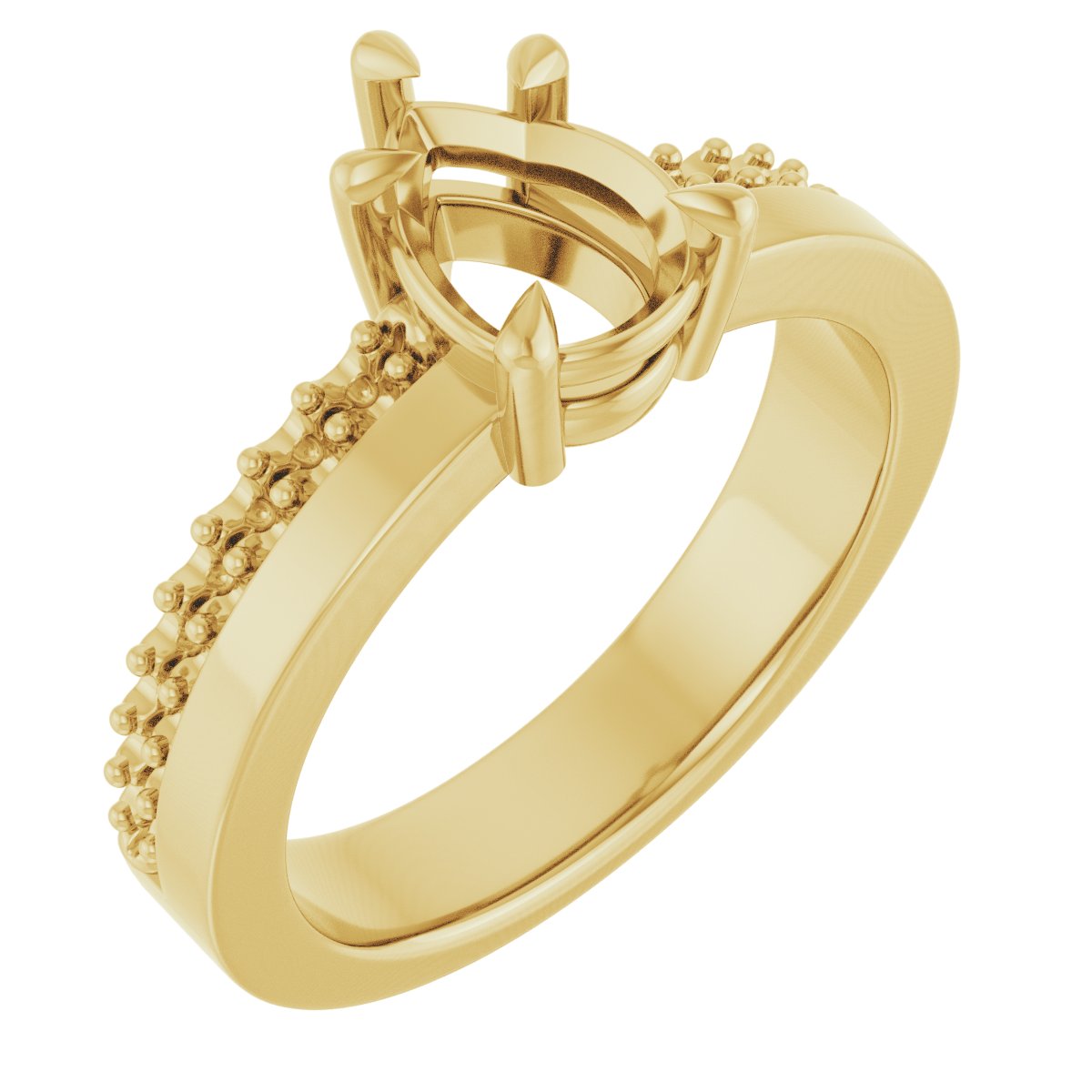 Claw-Prong Accented Engagement Ring