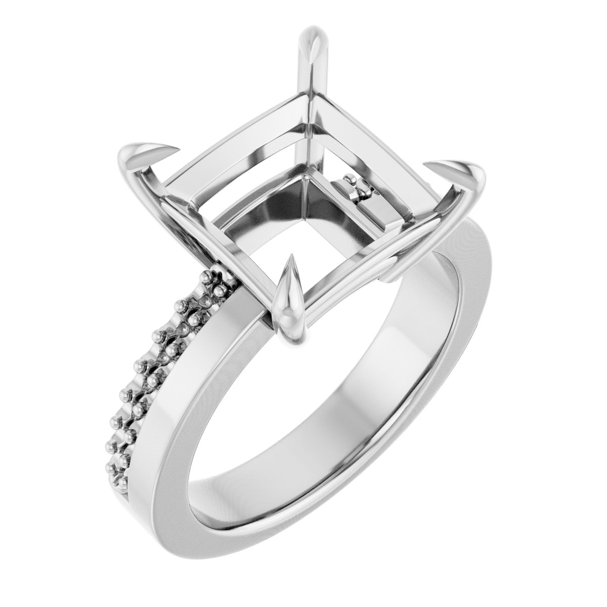 Claw-Prong Accented Engagement Ring