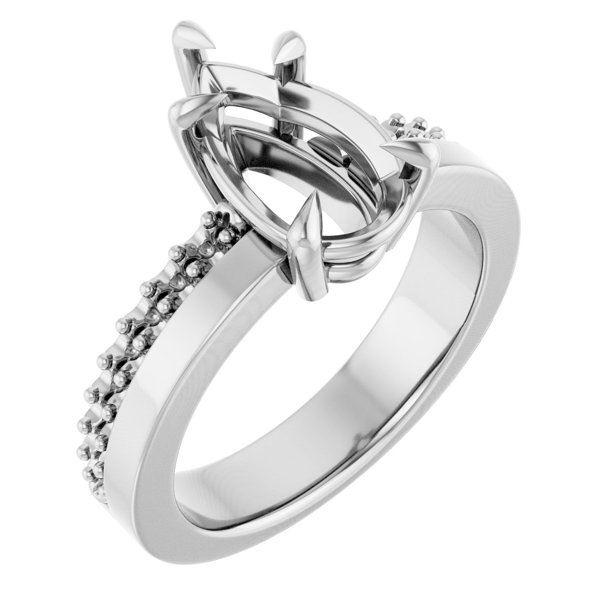 Claw-Prong Accented Engagement Ring