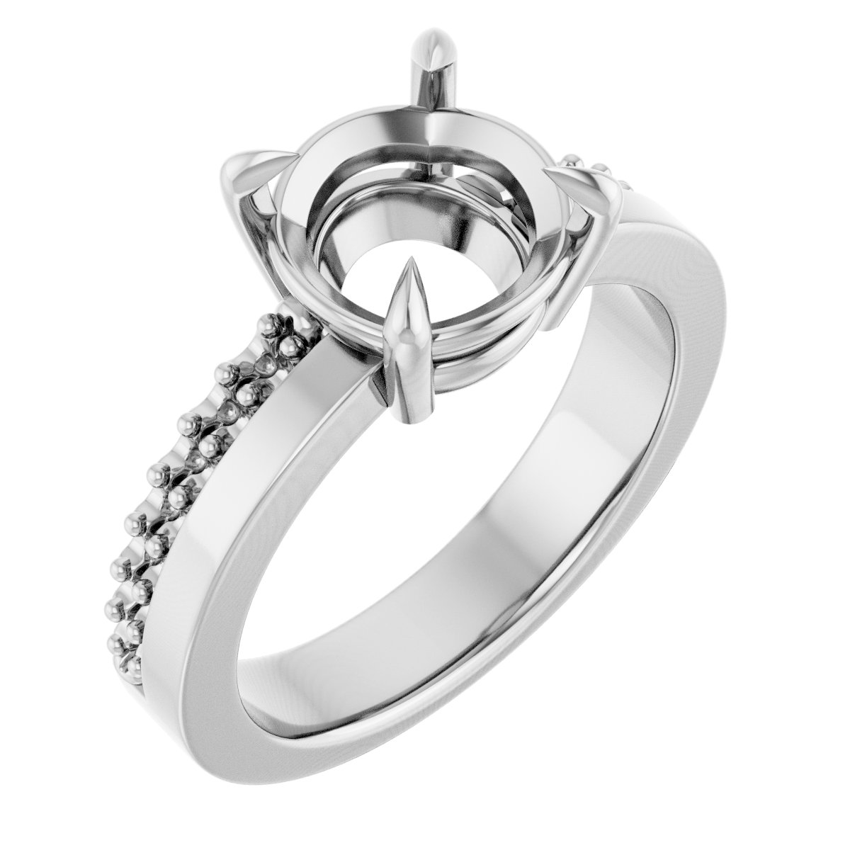 Claw-Prong Accented Engagement Ring