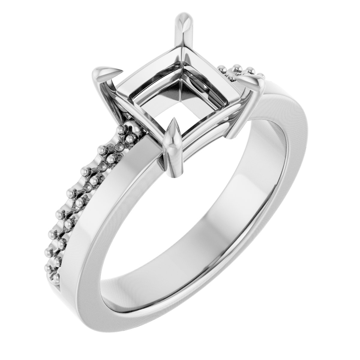 Claw-Prong Accented Engagement Ring