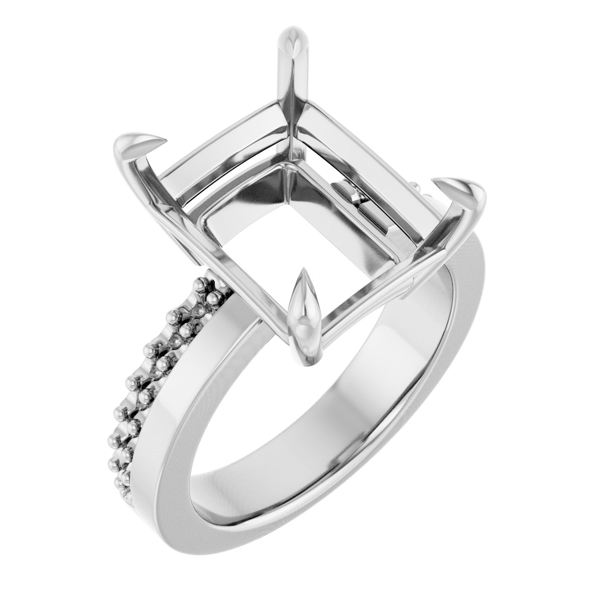 Claw-Prong Accented Engagement Ring