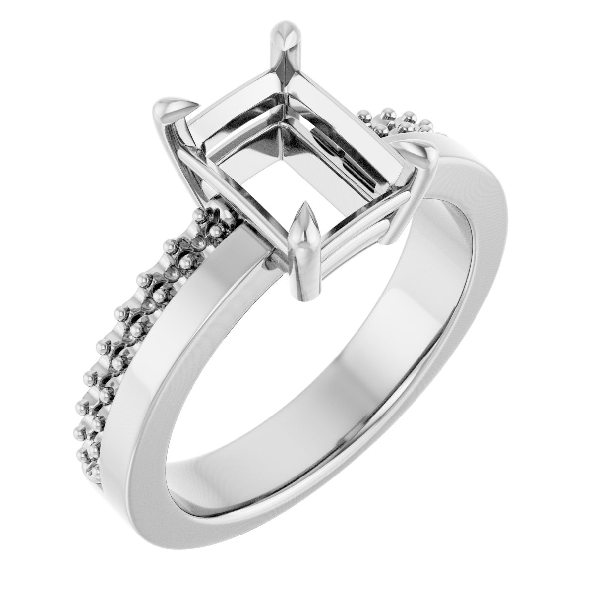 Claw-Prong Accented Engagement Ring
