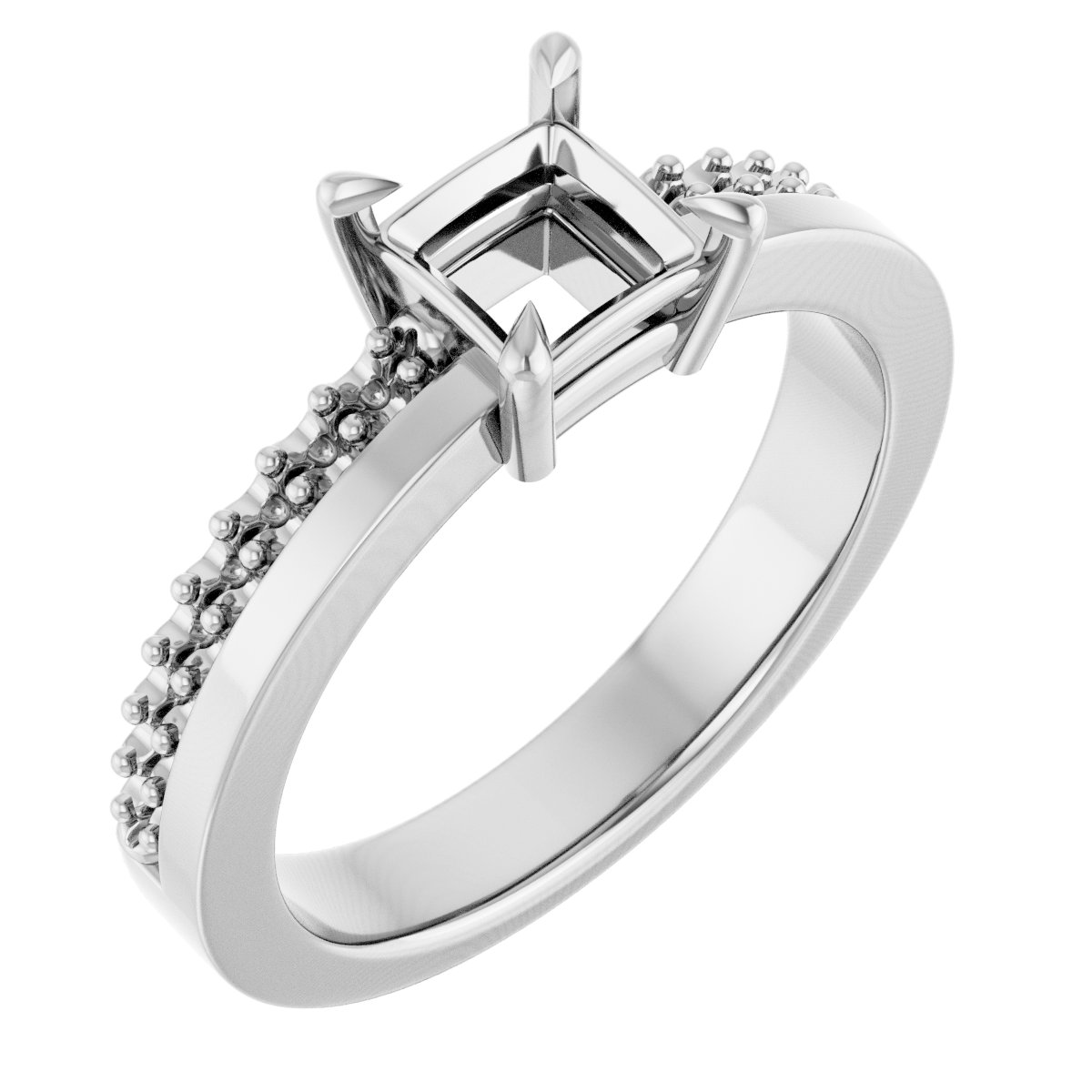 Claw-Prong Accented Engagement Ring