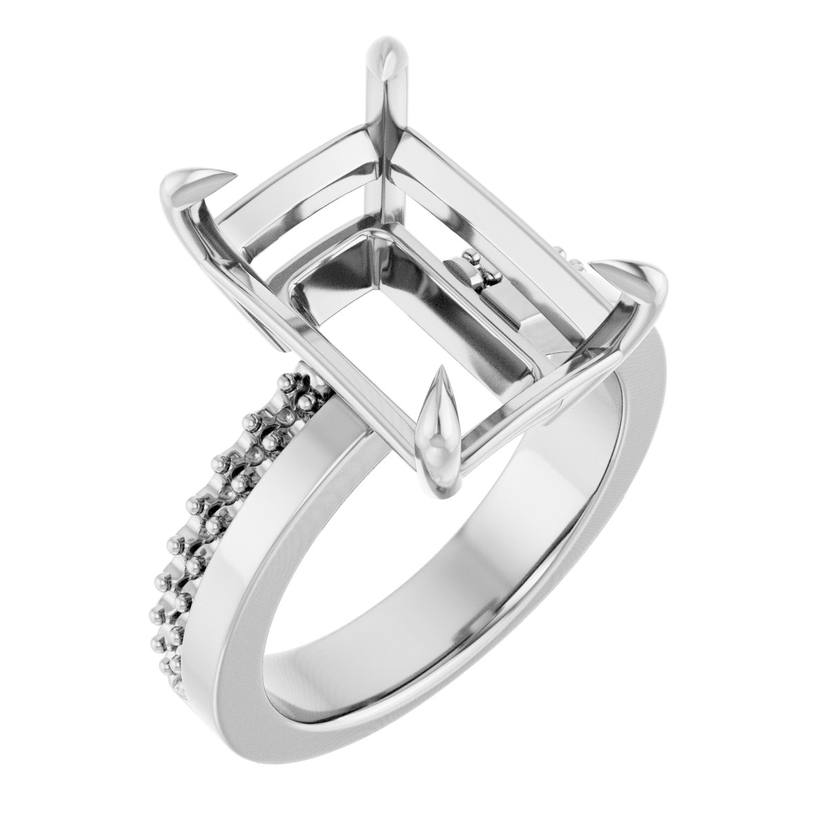 Claw-Prong Accented Engagement Ring