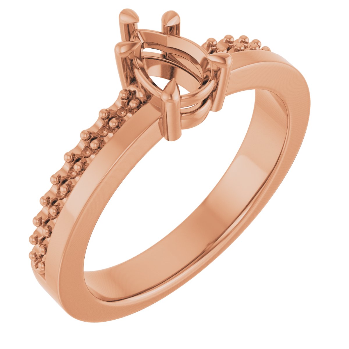 Claw-Prong Accented Engagement Ring