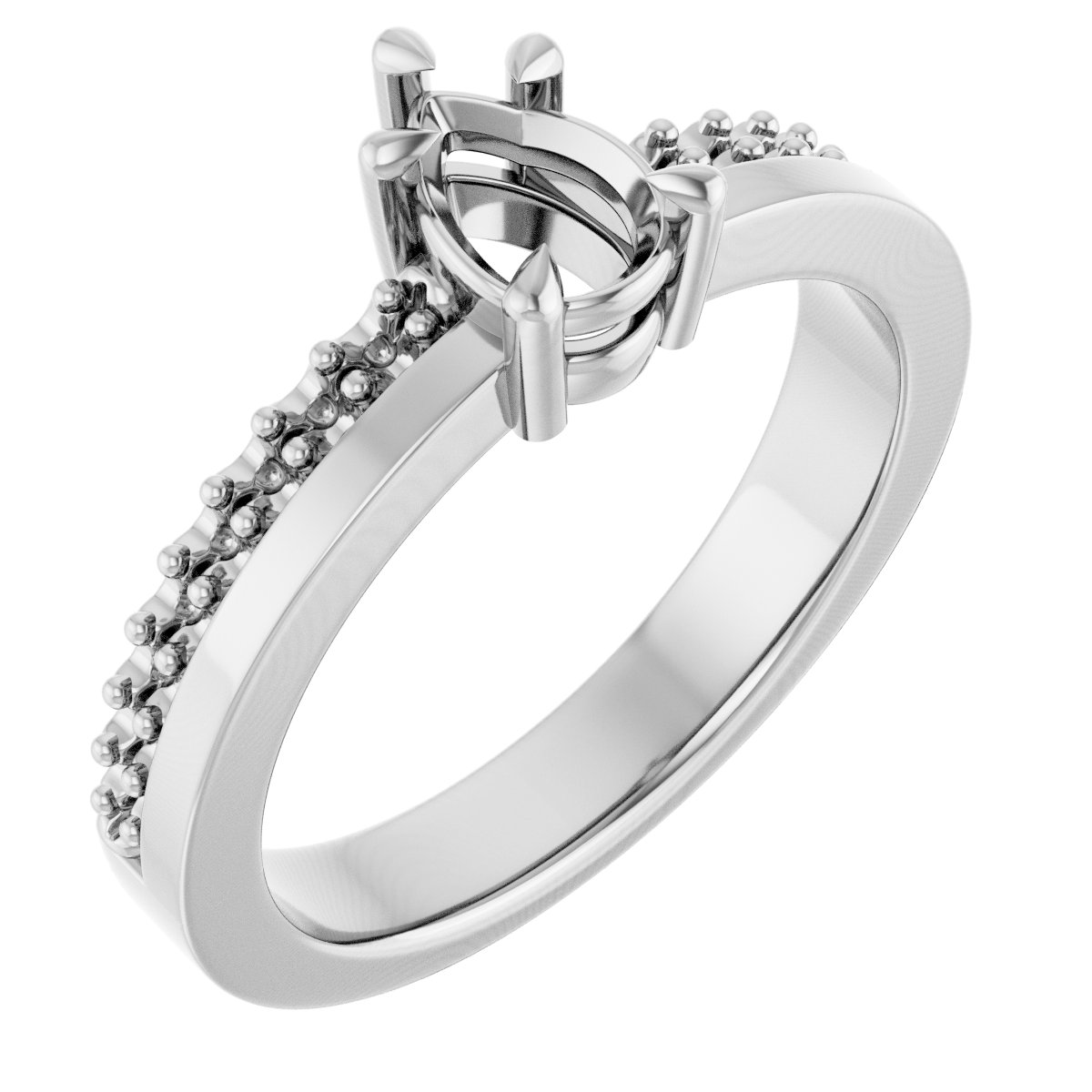 Claw-Prong Accented Engagement Ring