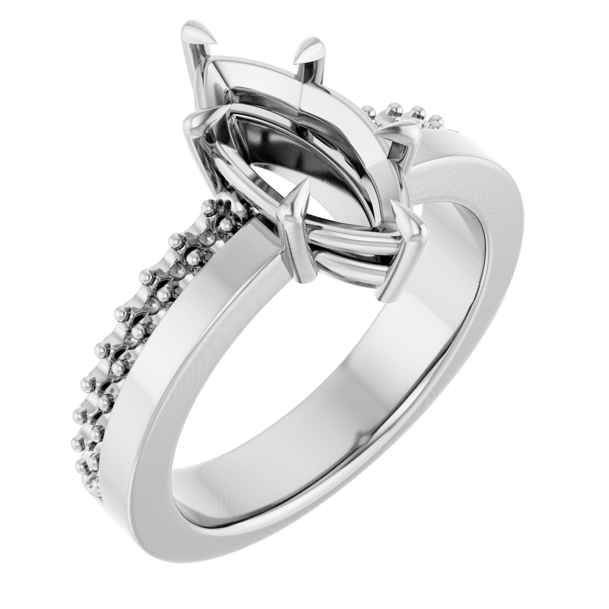 Claw-Prong Accented Engagement Ring