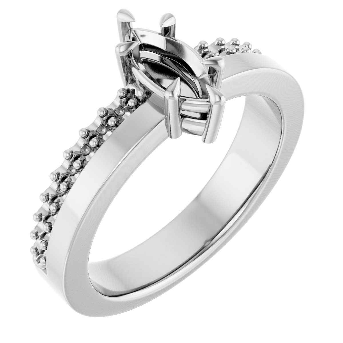 Claw-Prong Accented Engagement Ring