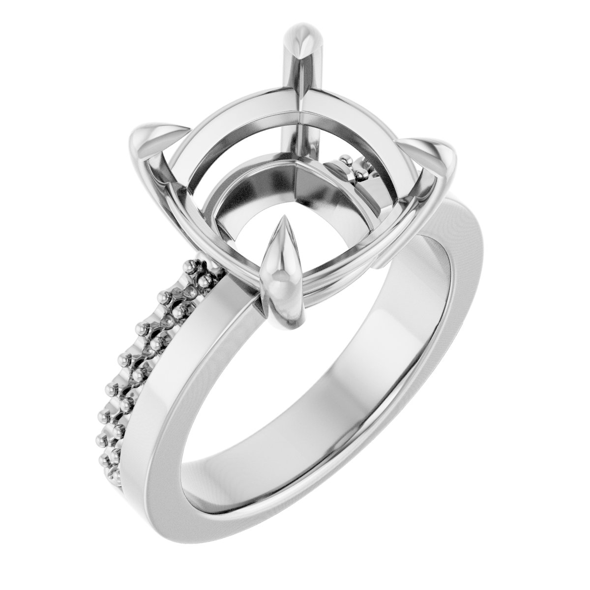 Claw-Prong Accented Engagement Ring