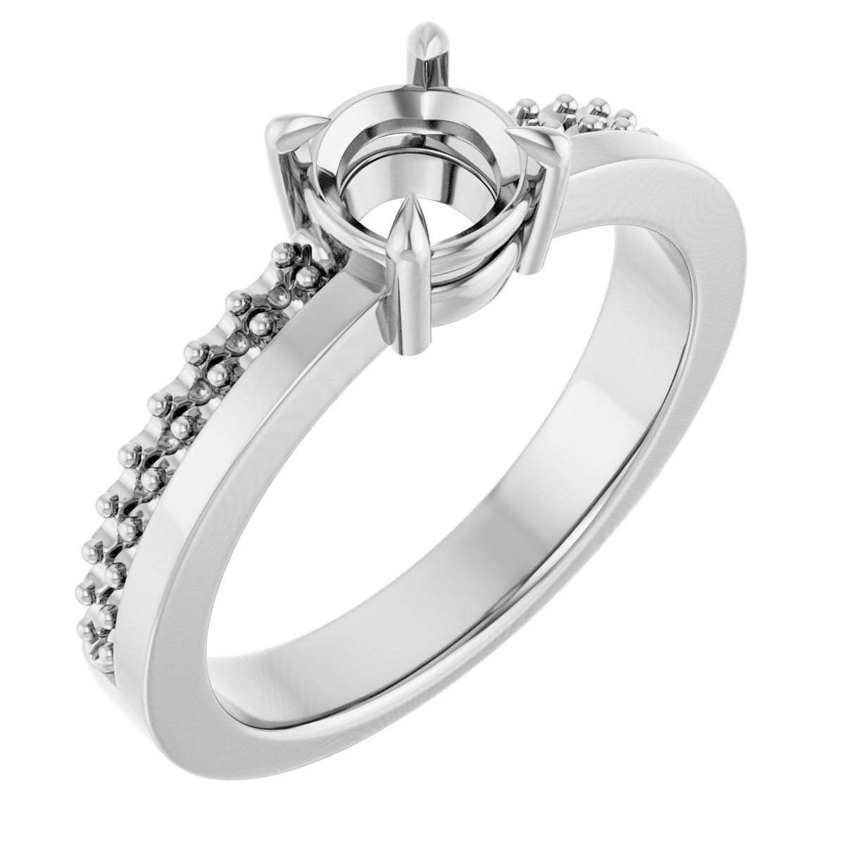 Claw-Prong Accented Engagement Ring