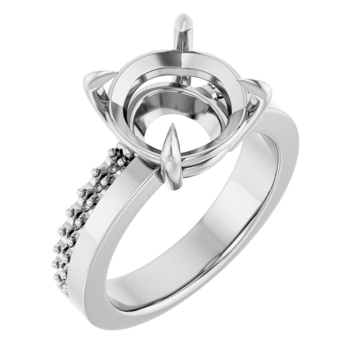 Claw-Prong Accented Engagement Ring