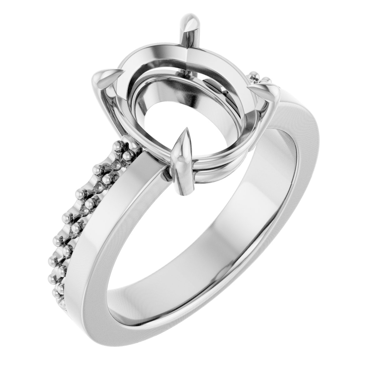 Claw-Prong Accented Engagement Ring