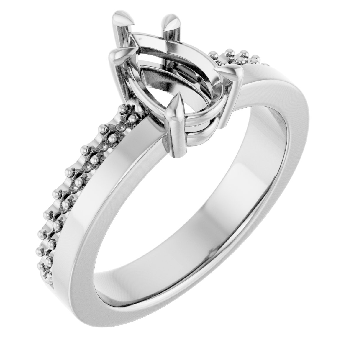 Claw-Prong Accented Engagement Ring