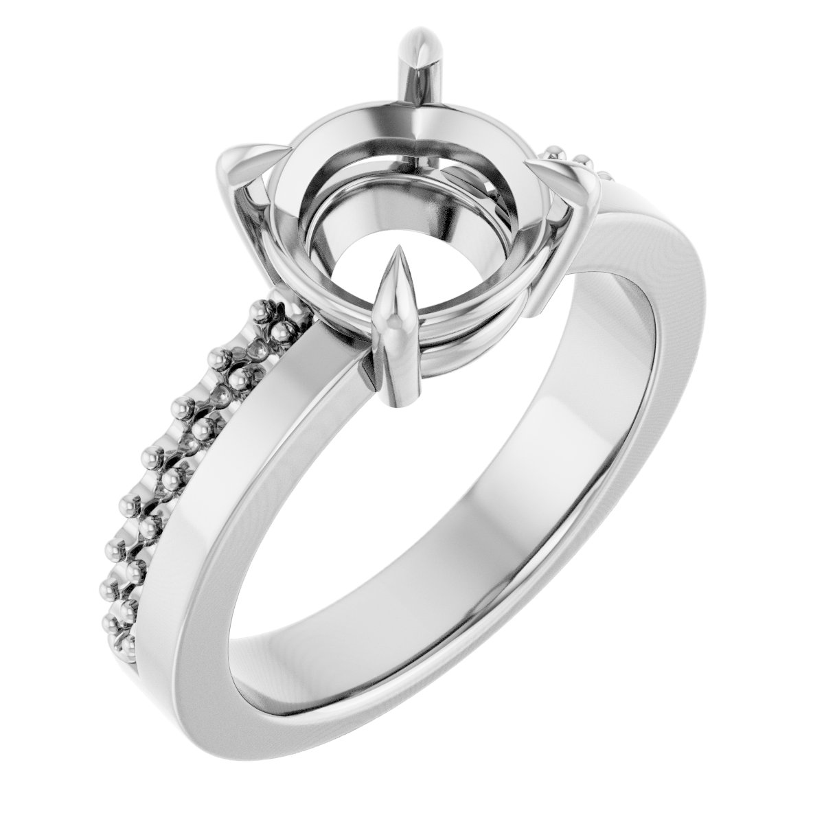 Claw-Prong Accented Engagement Ring