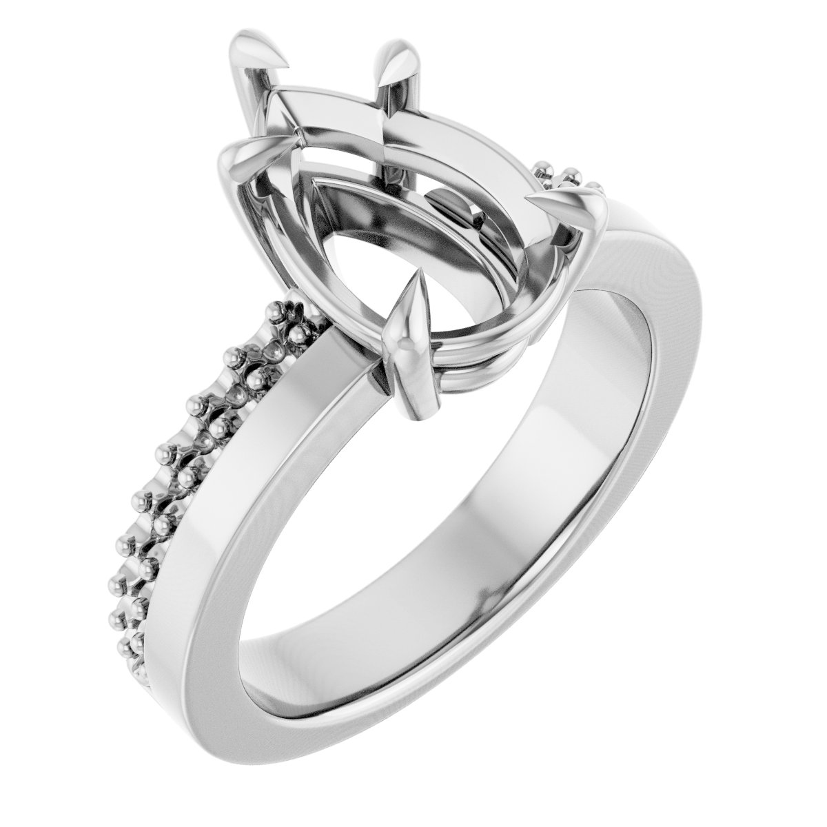 Claw-Prong Accented Engagement Ring