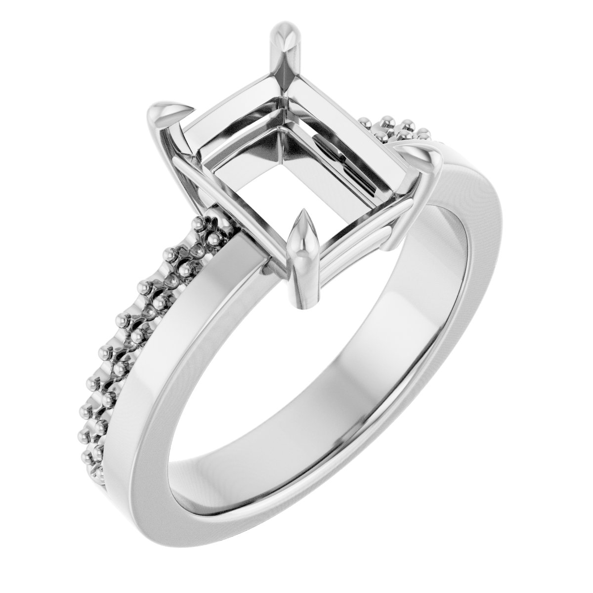 Claw-Prong Accented Engagement Ring