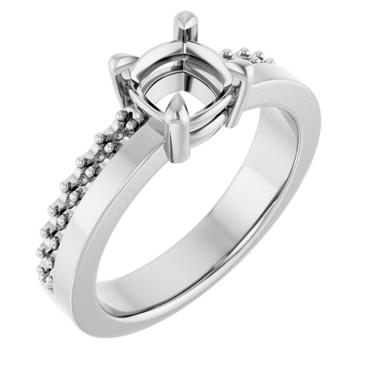 Claw-Prong Accented Engagement Ring