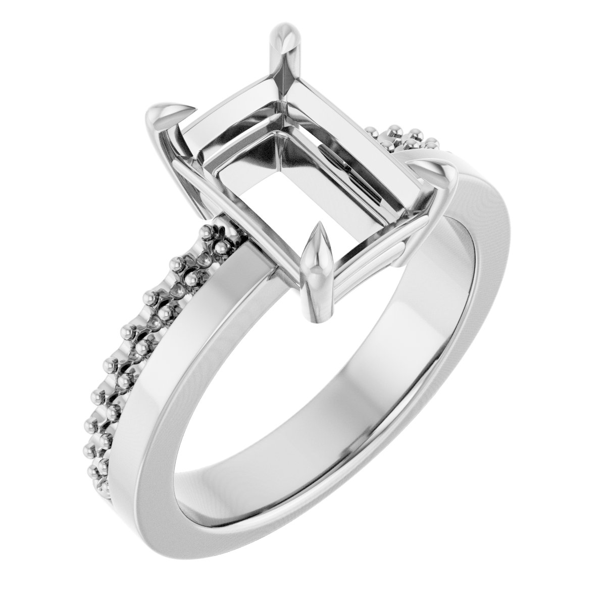 Claw-Prong Accented Engagement Ring