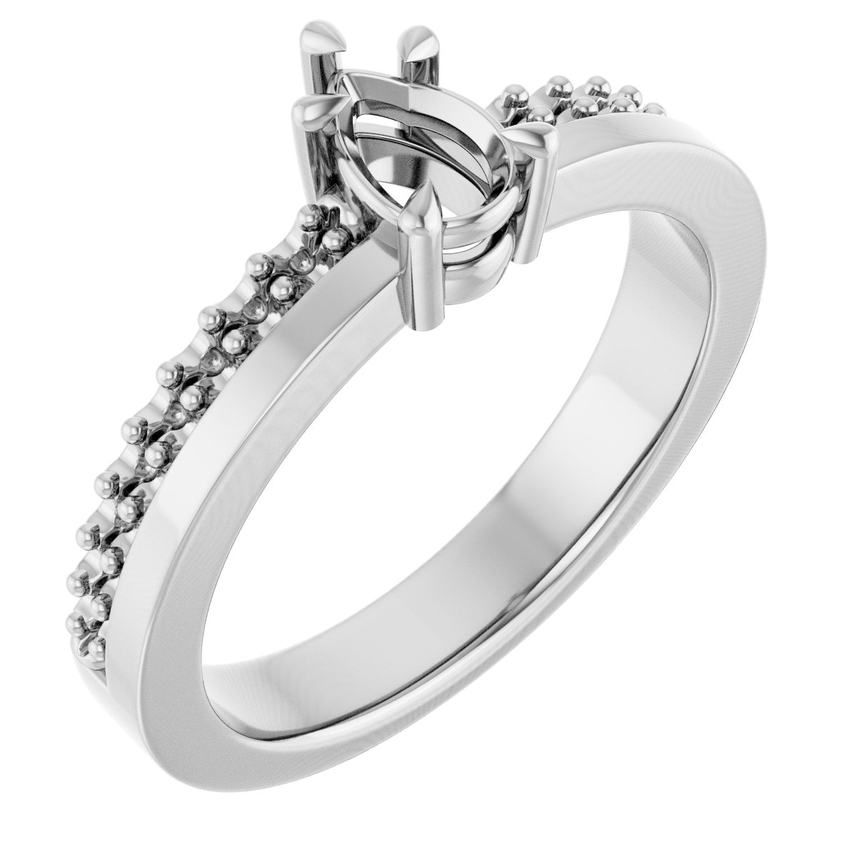 Claw-Prong Accented Engagement Ring