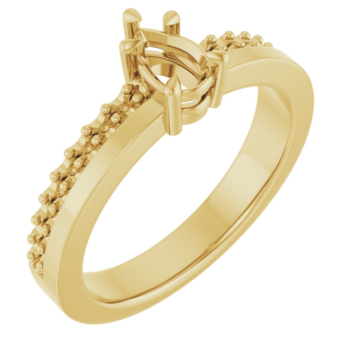 Claw-Prong Accented Engagement Ring