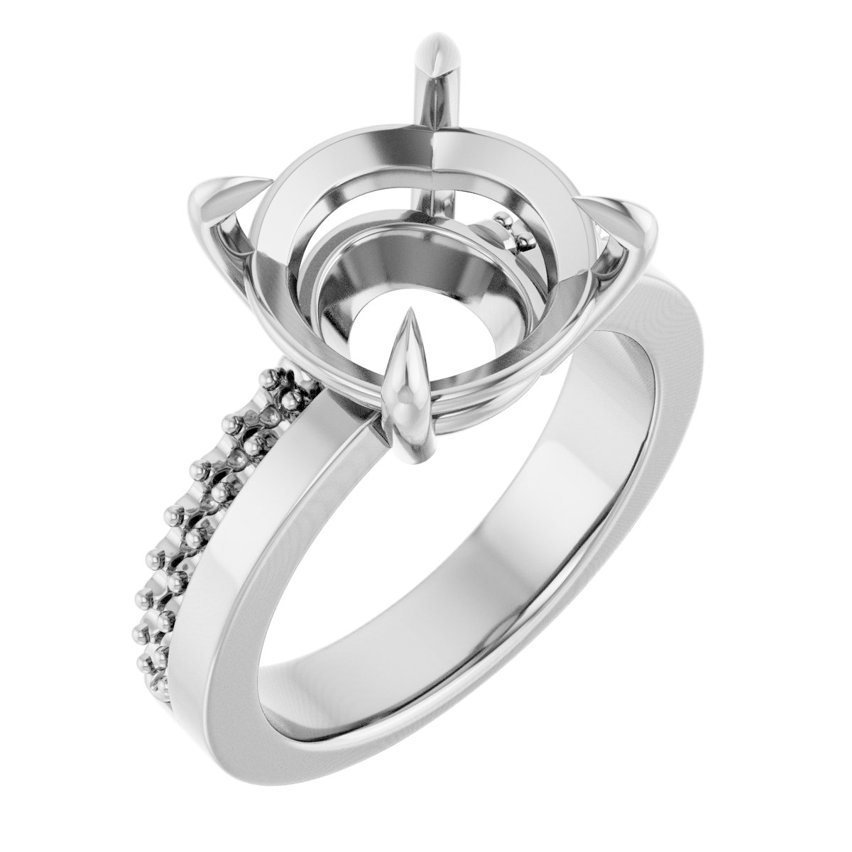 Claw-Prong Accented Engagement Ring