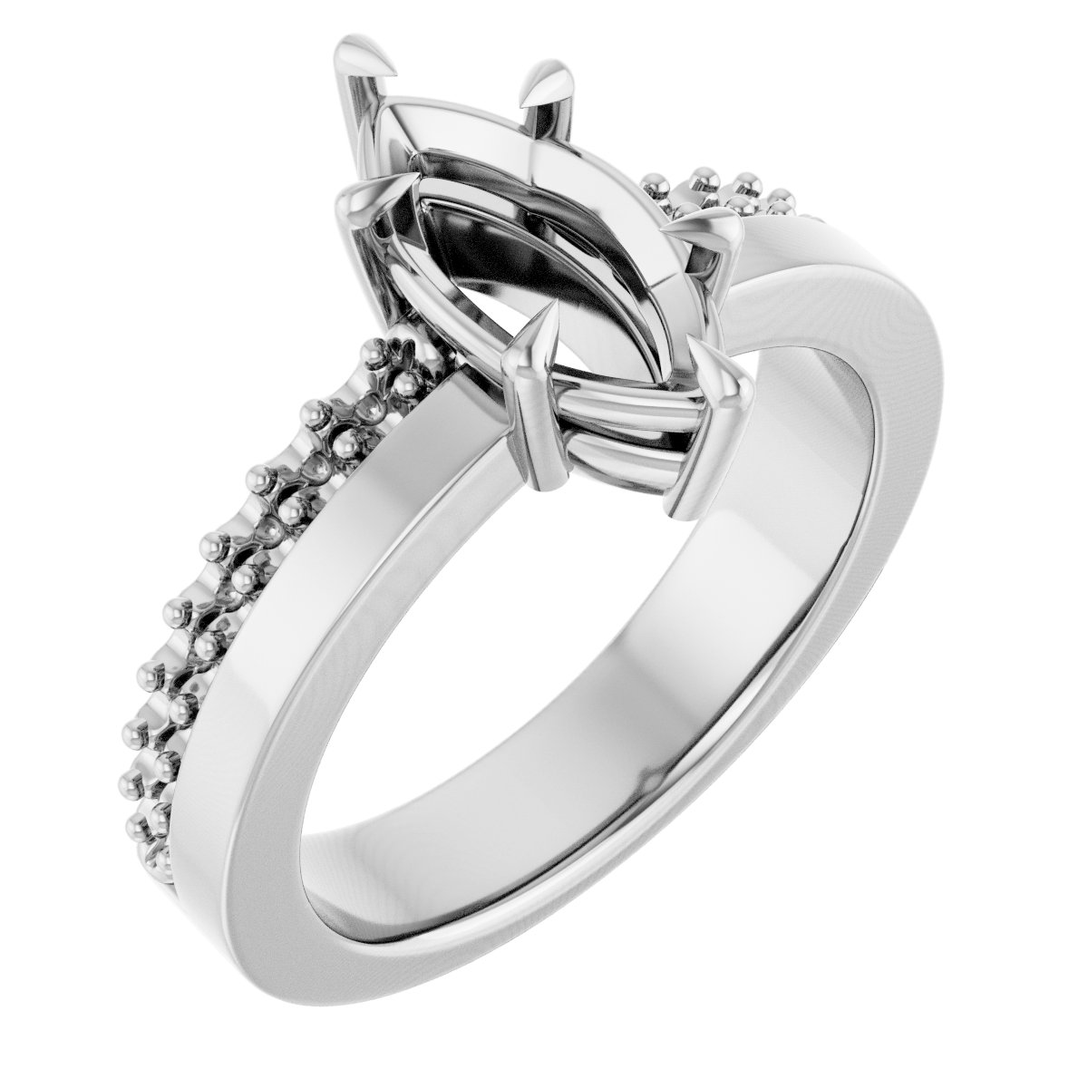 Claw-Prong Accented Engagement Ring