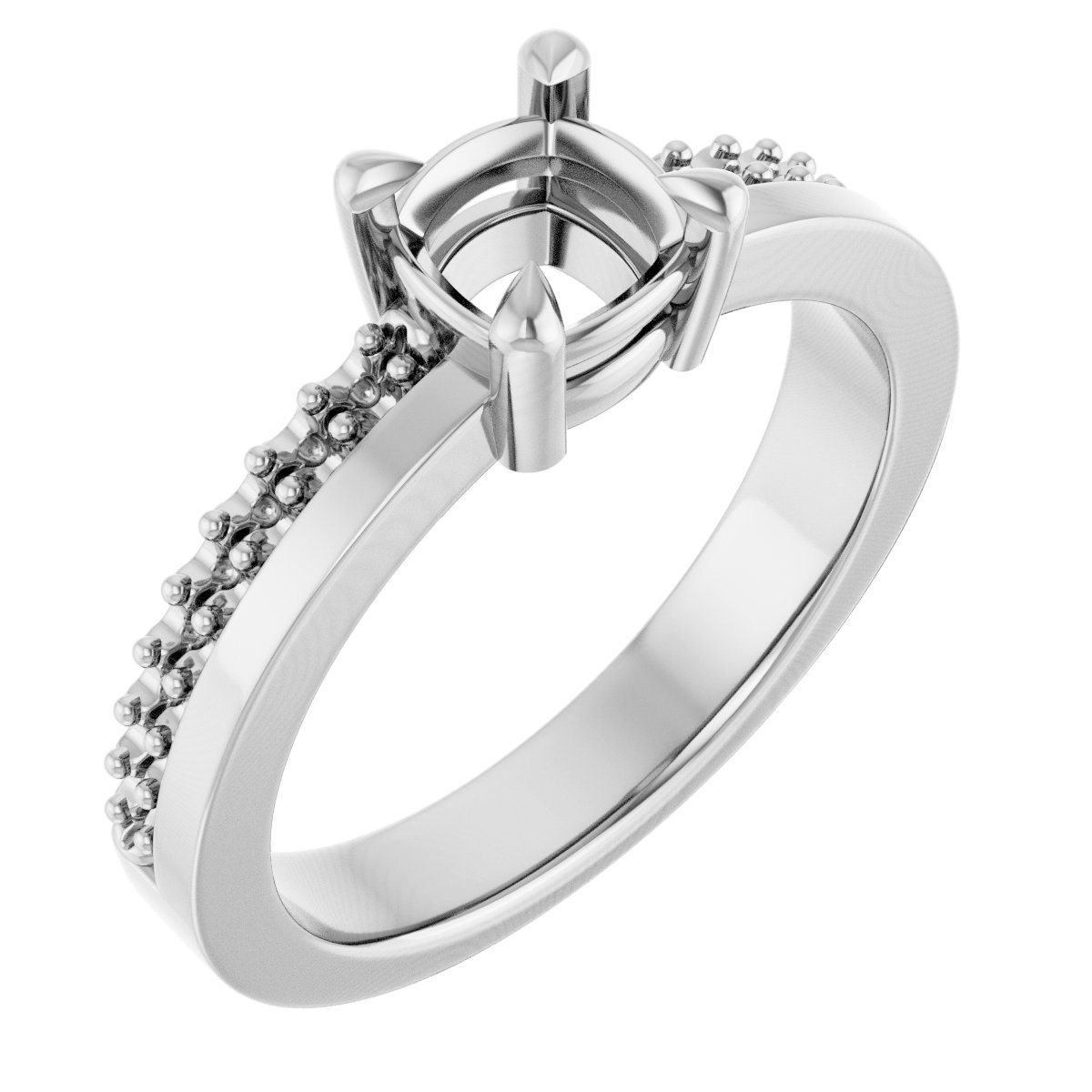 Claw-Prong Accented Engagement Ring
