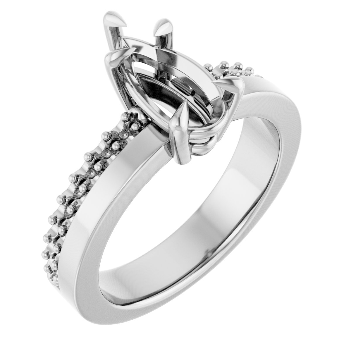 Claw-Prong Accented Engagement Ring