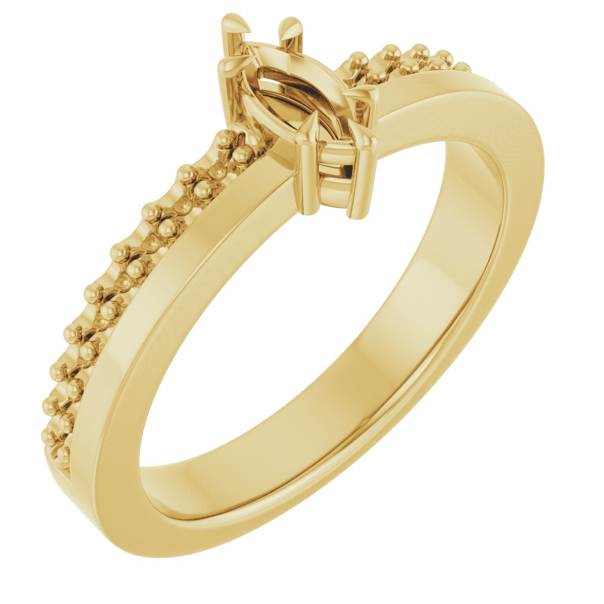 Claw-Prong Accented Engagement Ring