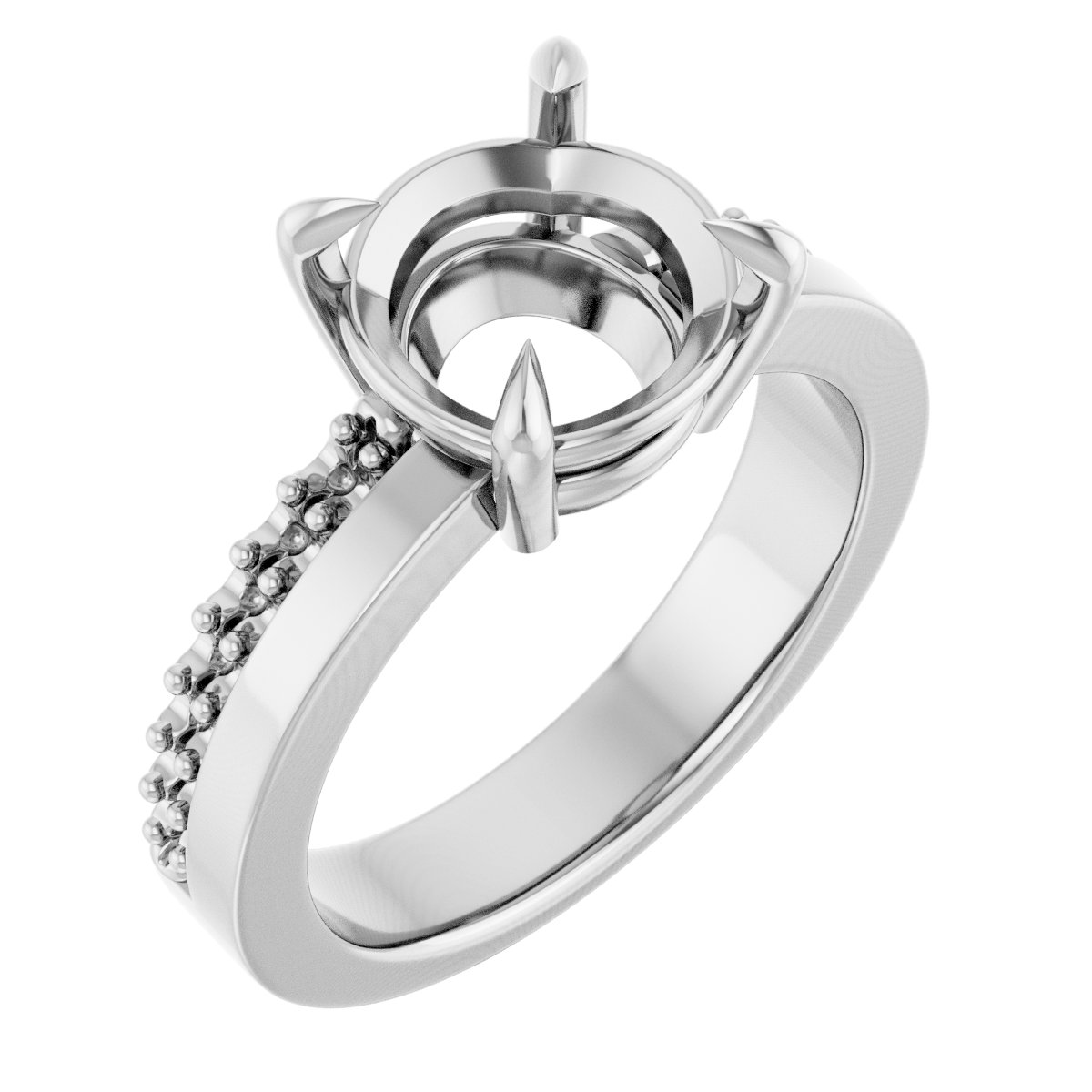 Claw-Prong Accented Engagement Ring