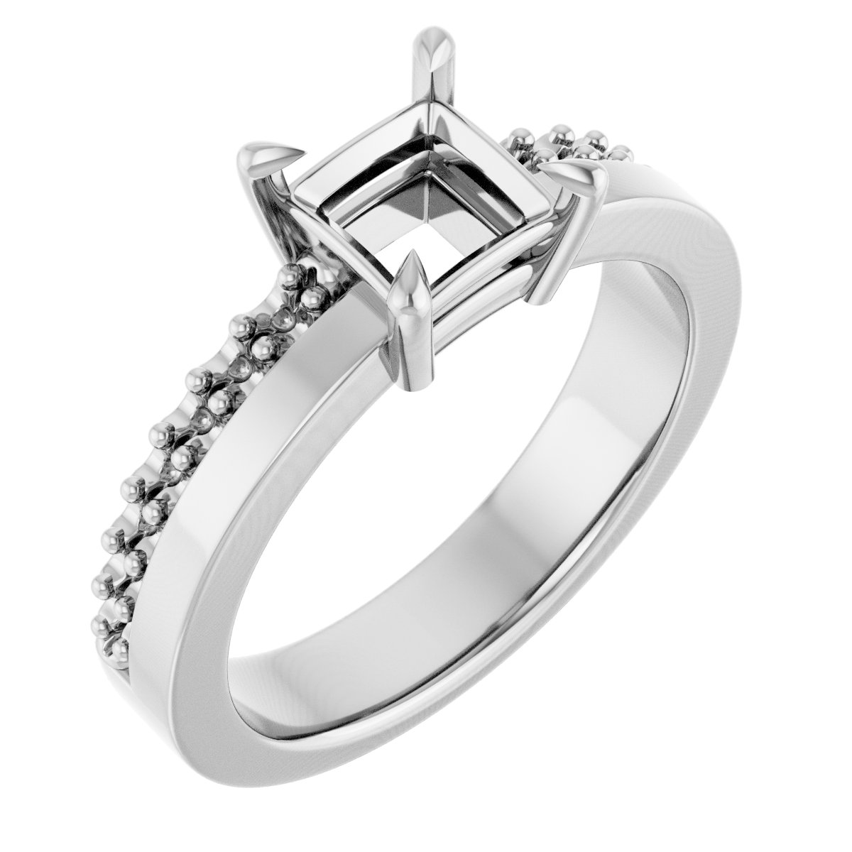 Claw-Prong Accented Engagement Ring