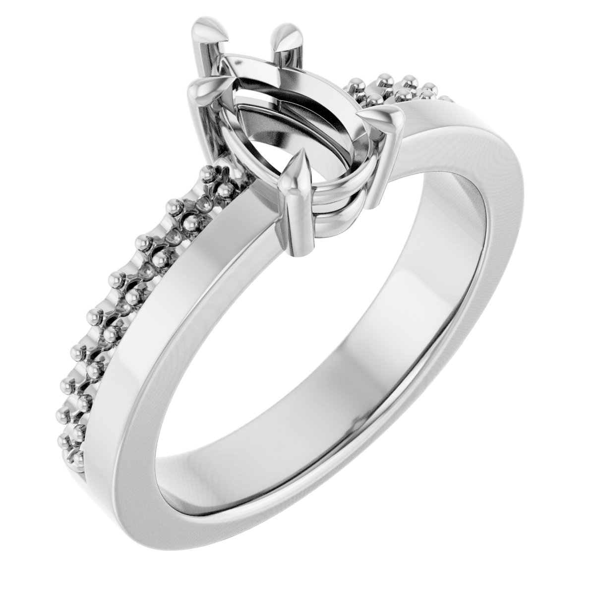 Claw-Prong Accented Engagement Ring