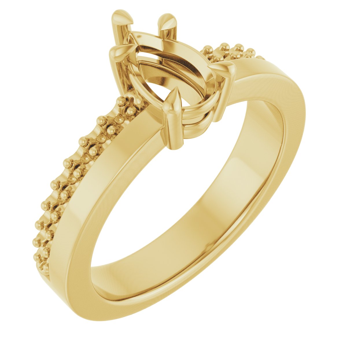 Claw-Prong Accented Engagement Ring