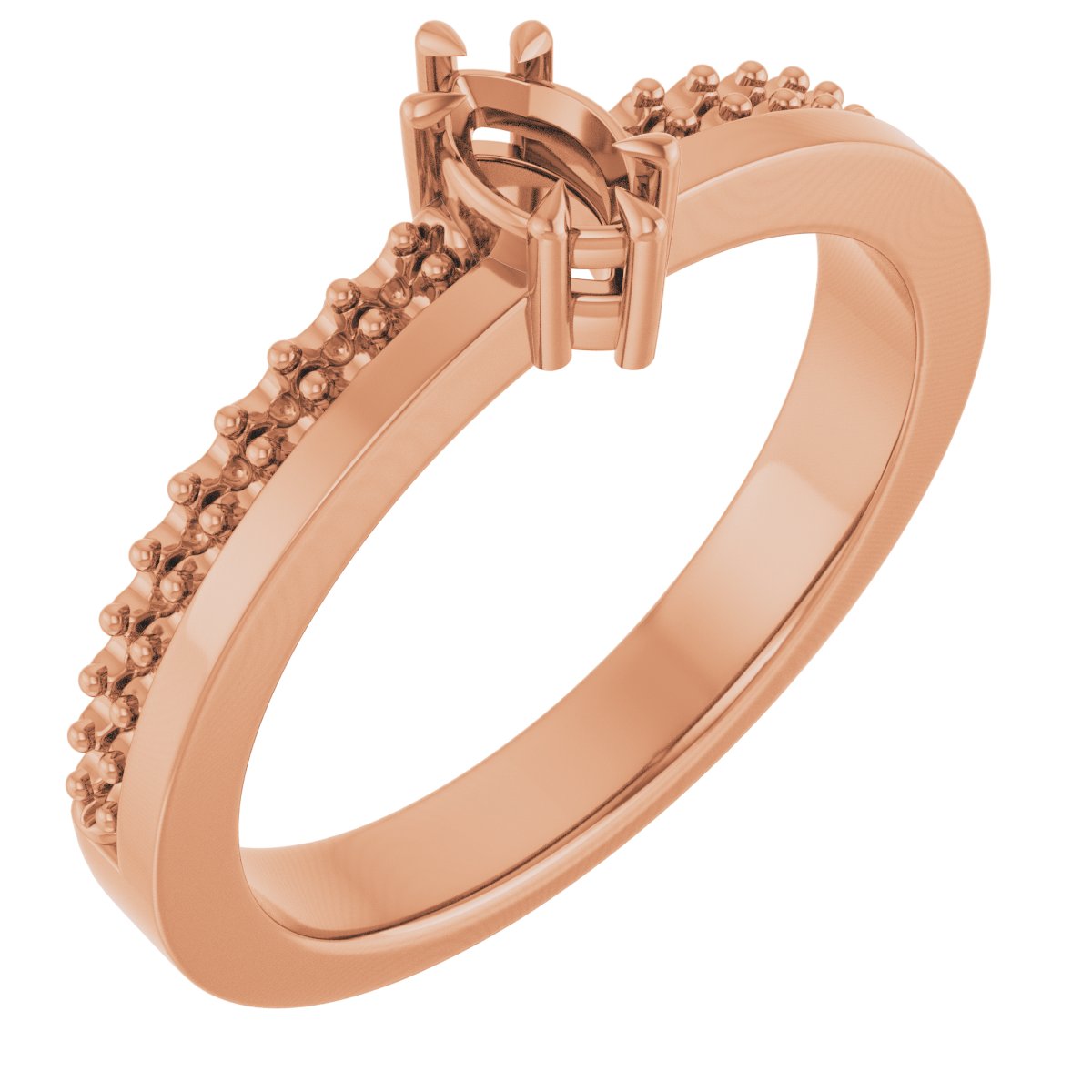 Claw-Prong Accented Engagement Ring