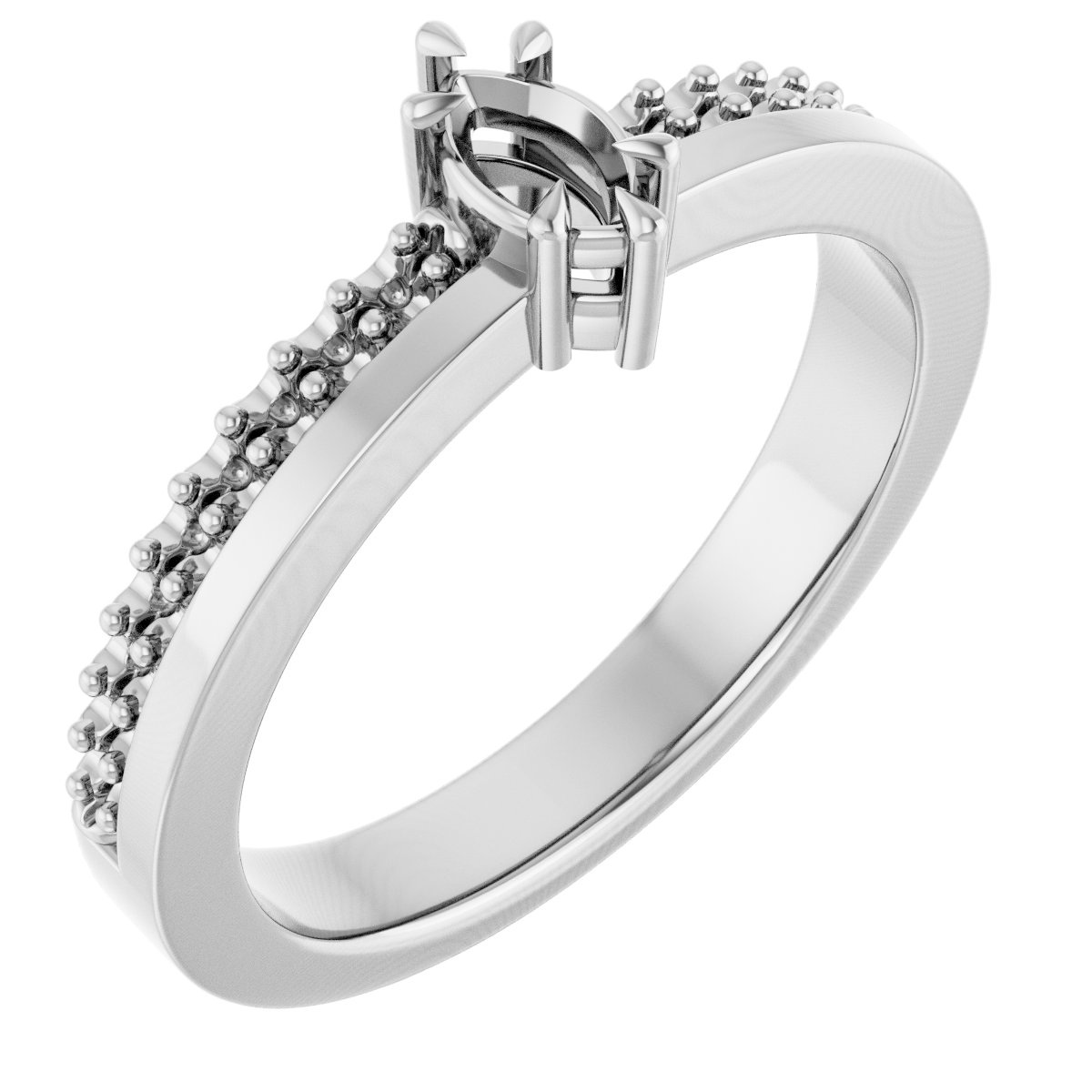 Claw-Prong Accented Engagement Ring