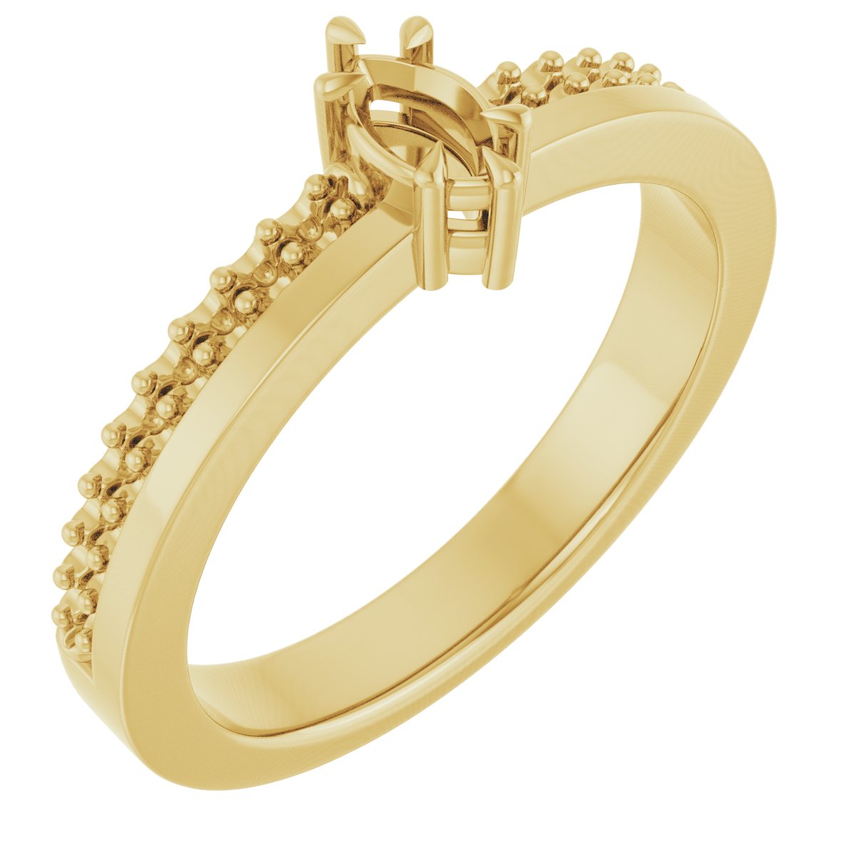 Claw-Prong Accented Engagement Ring