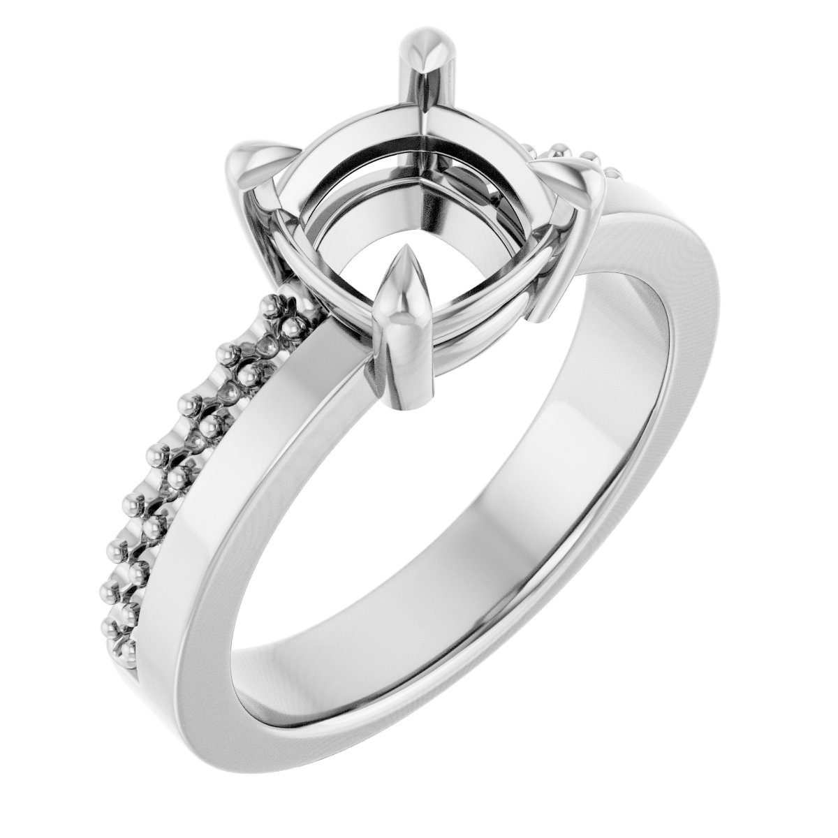 Claw-Prong Accented Engagement Ring