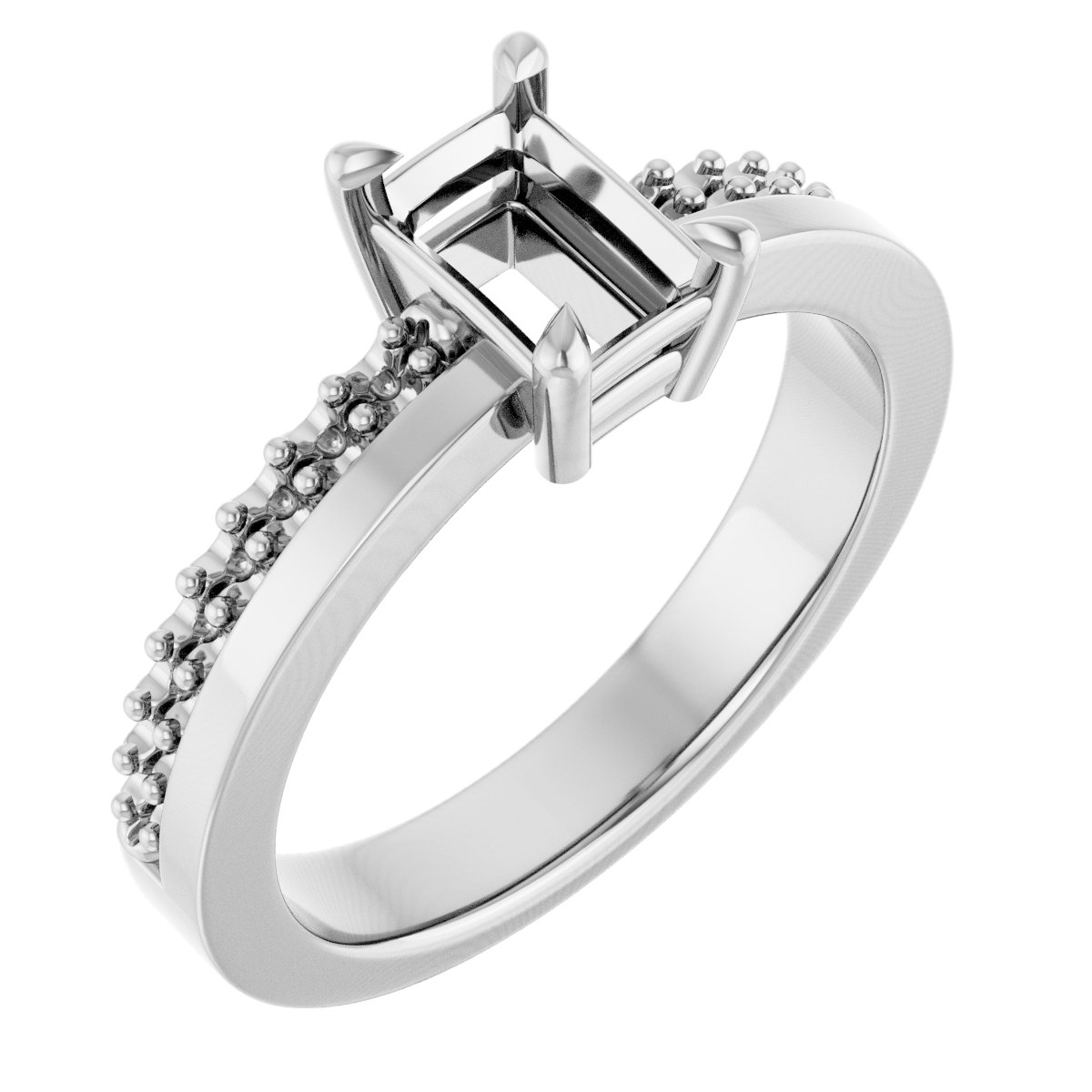 Claw-Prong Accented Engagement Ring