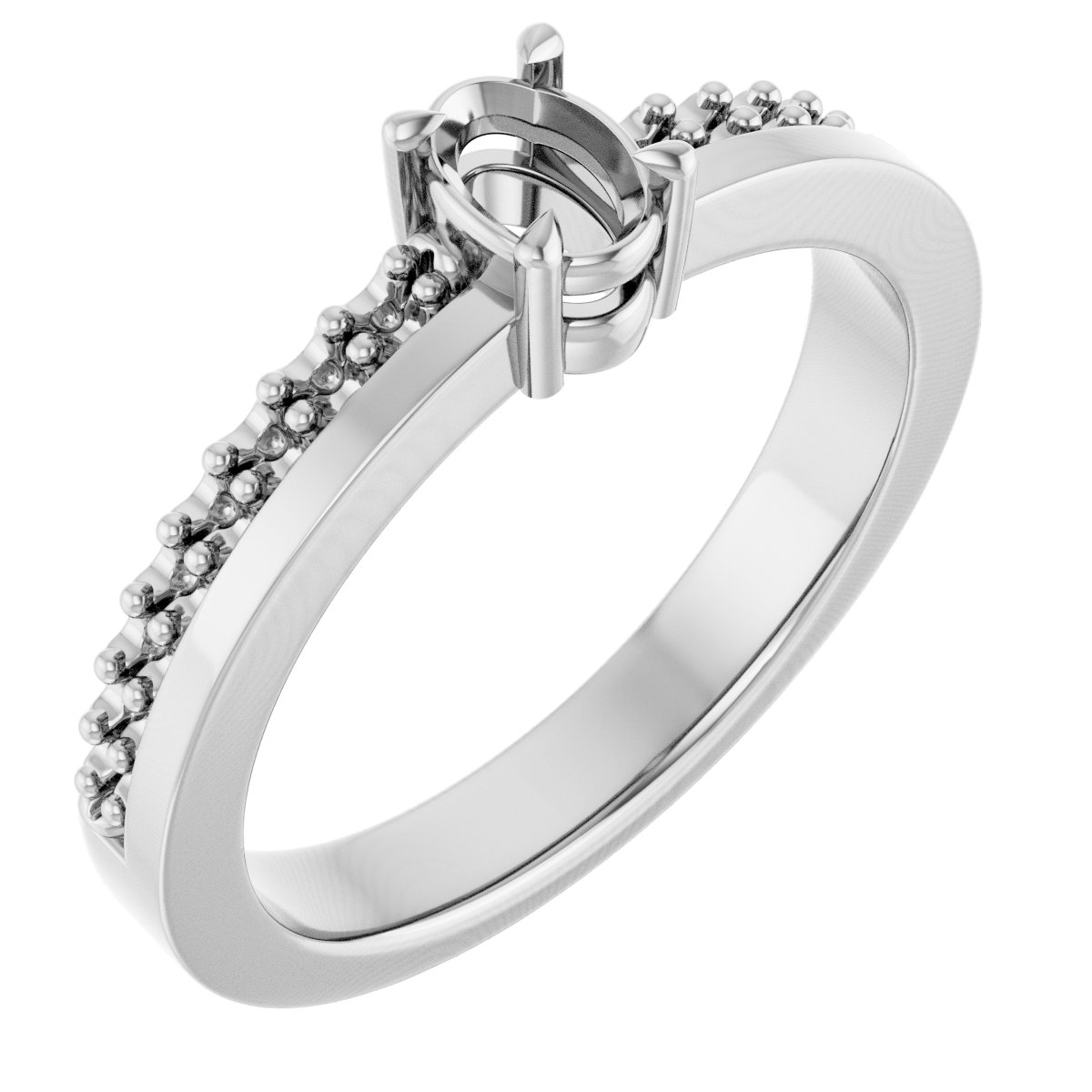 Claw-Prong Accented Engagement Ring