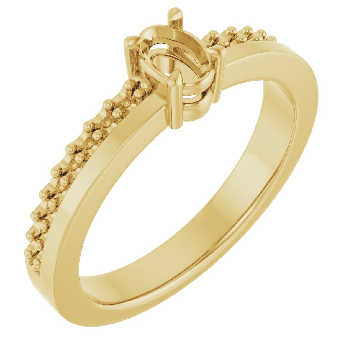 Claw-Prong Accented Engagement Ring