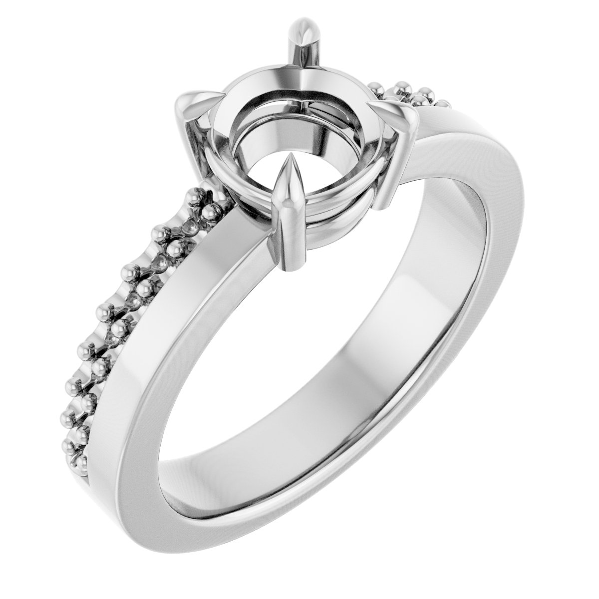 Claw-Prong Accented Engagement Ring