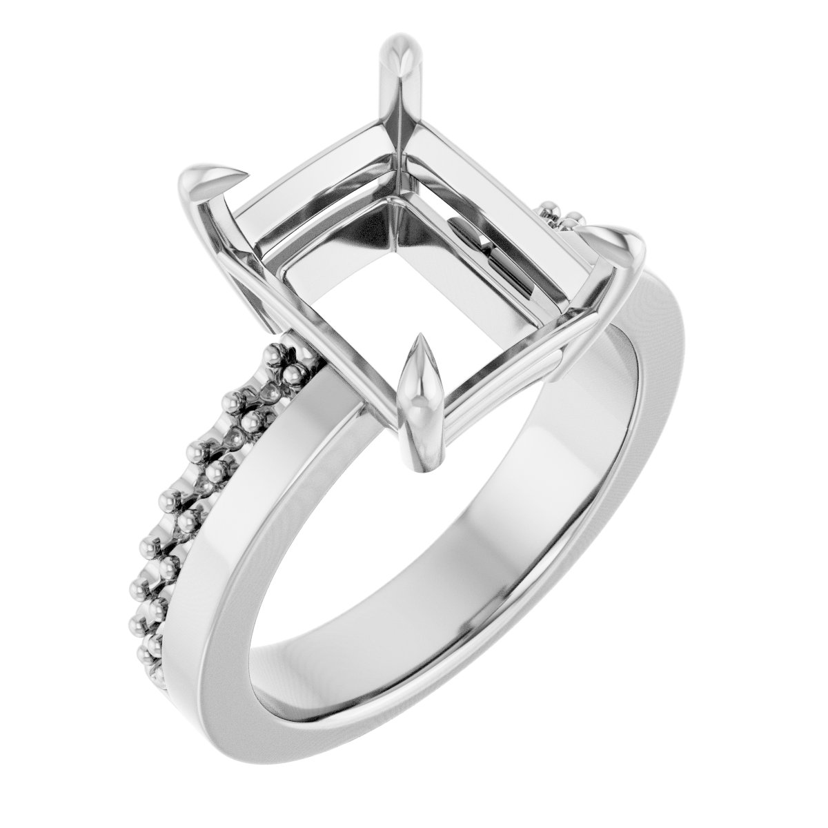 Claw-Prong Accented Engagement Ring