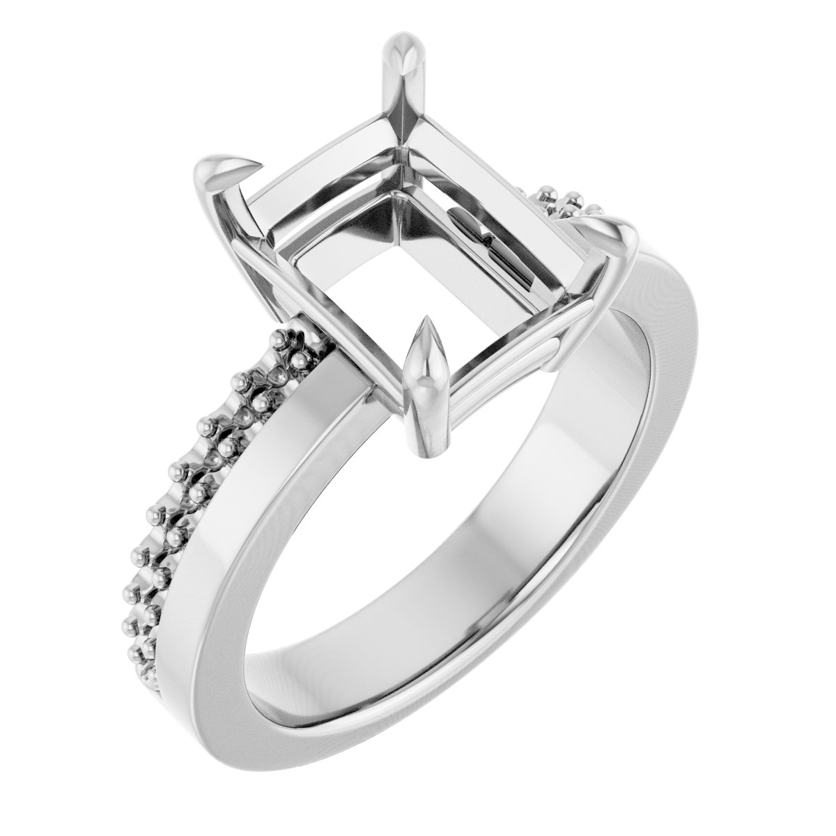 Claw-Prong Accented Engagement Ring