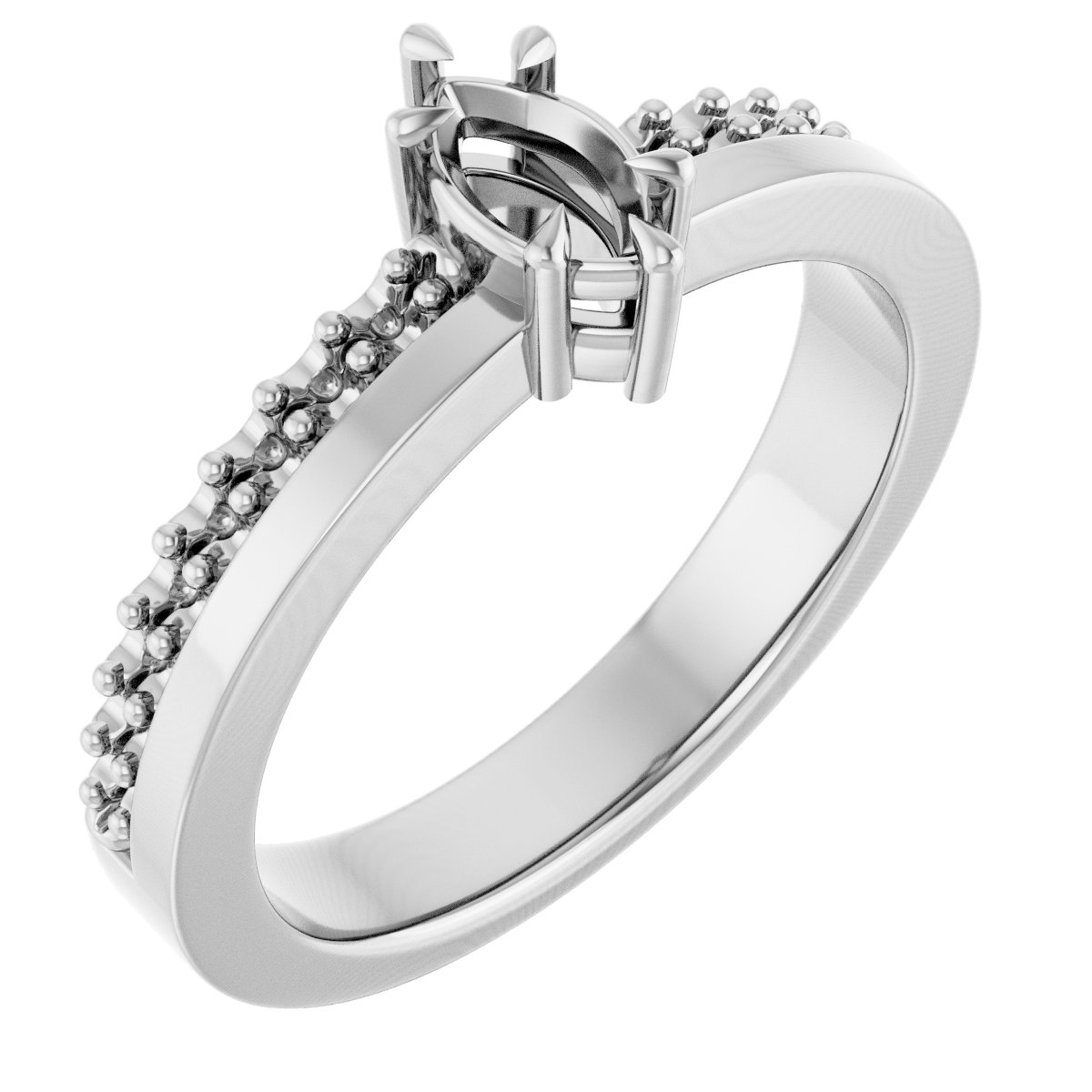 Claw-Prong Accented Engagement Ring
