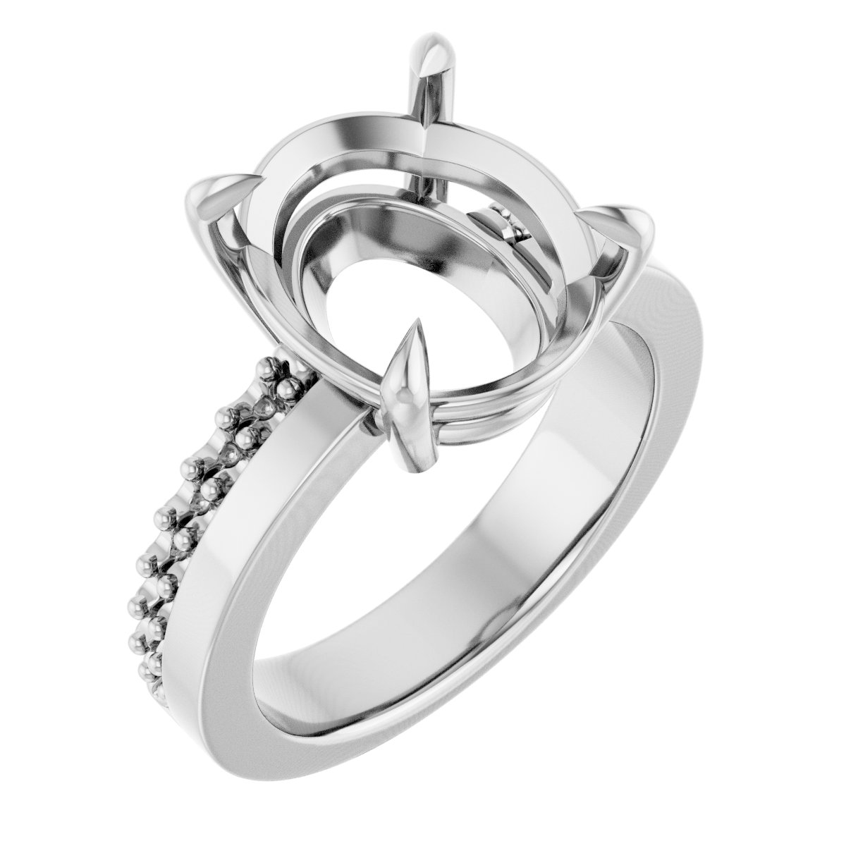 Claw-Prong Accented Engagement Ring