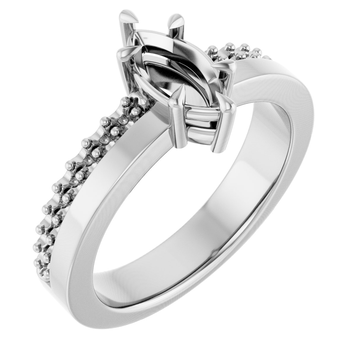 Claw-Prong Accented Engagement Ring